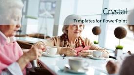  Presentation with seniors - Presentation design having seniors playing cards background and a sky blue colored foreground