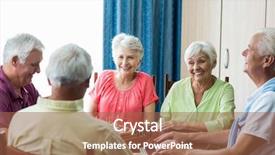  Presentation with board game - Presentation theme featuring seniors playing games background and a red colored foreground