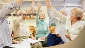  Presentation with cohesion - Beautiful slide deck featuring seniors-practice-cohesion-in-group backdrop and a soft green colored foreground