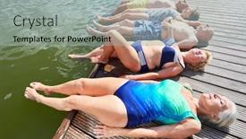  Presentation with seniors - Slide deck having seniors-relax-on-a-jetty background and a light gray colored foreground