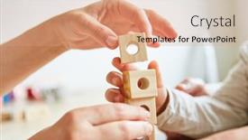  Presentation with seniors - Colorful PPT theme enhanced with seniors-stacking-building-blocks backdrop and a coral colored foreground