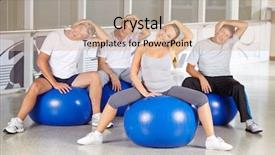  Presentation with physical activity seniors active senior - Cool new slide deck with seniors stretching neck at rehabilitation backdrop and a soft green colored foreground