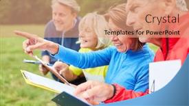  Presentation with seniors - Beautiful PPT layouts featuring seniors-team-in-a-scavenger backdrop and a coral colored foreground