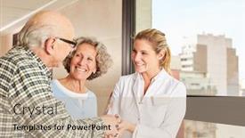  Presentation with seniors - Slides enhanced with seniors-thank-the-doctor background and a mint green colored foreground