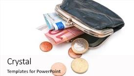  Presentation with seniors - Cool new presentation design with seniors wallet with euro currency backdrop and a sky blue colored foreground