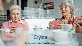  Presentation with seniors - Amazing presentation theme having seniors with bridge cards backdrop and a sky blue colored foreground