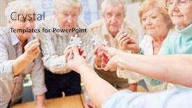  Presentation with puzzle pieces - Presentation theme with seniors-with-dementia-hold-pieces background and a lemonade colored foreground