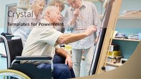  Presentation with dementia - Audience pleasing slide set consisting of seniors-with-dementia-together backdrop and a coral colored foreground