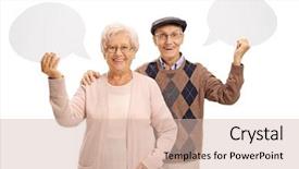  Presentation with speed camera in night - Beautiful slides featuring seniors with speech bubbles looking backdrop and a soft green colored foreground