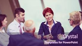  Presentation with business group meeting - Cool new slides with senoir investors and young software backdrop and a violet colored foreground