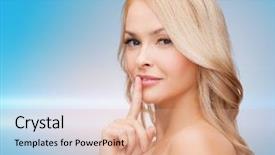  Presentation with clean water healthy concept - Presentation theme consisting of skin sense - health and beauty concept background and a  colored foreground