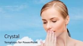  Presentation with clean - Audience pleasing theme consisting of skin sense - health and beauty concept backdrop and a light blue colored foreground