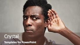  Presentation with black-man - PPT theme enhanced with sense - listening black man background and a tawny brown colored foreground