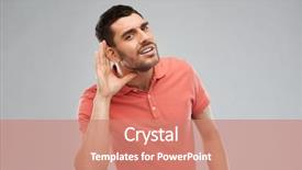  Presentation with hearing loss communication man - Colorful presentation theme enhanced with sense - man having hearing problem listening backdrop and a coral colored foreground