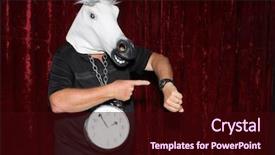  Presentation with horse head - PPT theme enhanced with sense - unidentifiable man wears a rubber background and a wine colored foreground