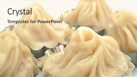  Presentation with china food - Presentation having sense taste - china food dumpling bun background and a  colored foreground