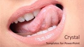  Presentation with taste - Audience pleasing PPT theme consisting of sense taste - close up of a young backdrop and a coral colored foreground