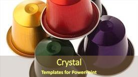  Presentation with capsules - PPT theme with sense taste - coffee capsules isolated background and a tawny brown colored foreground