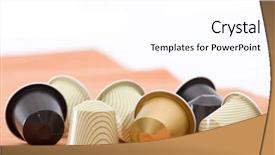  Presentation with taste - Presentation theme with sense taste - coffee capsules with different colours background and a white colored foreground