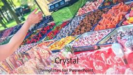  Presentation with sweet candy - Colorful PPT layouts enhanced with sense taste - handmade sweet candy backdrop and a  colored foreground