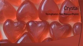  Presentation with loving hearts love heart candy - Slides featuring sense taste - soft rubber hearts background and a red colored foreground