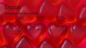  Presentation with taste - Slides featuring sense taste - sweet and soft rubber hearts background and a crimson colored foreground