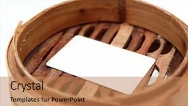  Presentation with taste - Beautiful PPT theme featuring sense taste - white card in chinese bamboo backdrop and a  colored foreground