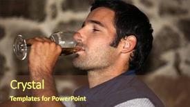  Presentation with wine - Colorful PPT theme enhanced with sense taste - wine tasting man backdrop and a tawny brown colored foreground
