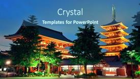  Presentation with tokyo - PPT theme having sensoji-temple-in-tokyo-japan background and a ocean colored foreground