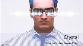  Presentation with human eye - Colorful slides enhanced with sensor implanted into human eye backdrop and a  colored foreground