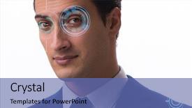  Presentation with sensor - Cool new presentation theme with sensor implanted into human eye backdrop and a  colored foreground