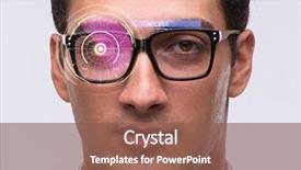  Presentation with sensor - Presentation theme enhanced with sensor implanted into human eye background and a violet colored foreground