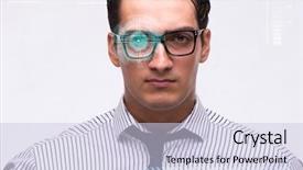  Presentation with sensor - PPT layouts consisting of sensor implanted into human eye background and a lemonade colored foreground