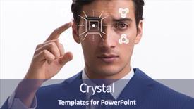  Presentation with sensor - Amazing presentation design having sensor implanted into human eye backdrop and a ocean colored foreground