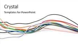  Presentation with electronics white - Audience pleasing presentation theme consisting of sensor network - bundle of thin electronics cables backdrop and a white colored foreground