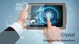  Presentation with internet - Presentation theme having sensor network - business internet and technology concept background and a light blue colored foreground