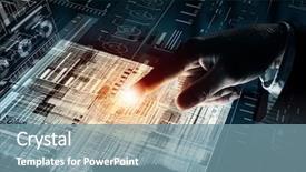  Presentation with virtual - Colorful PPT layouts enhanced with sensor network - close up of human hands backdrop and a seafoam green colored foreground