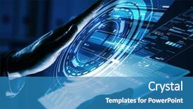  Presentation with virtual - Slide deck featuring sensor network - close up of human hands background and a teal colored foreground