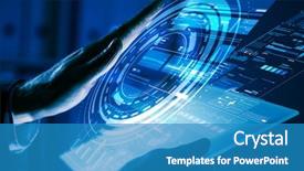  Presentation with sensor - Colorful PPT theme enhanced with sensor network - close up of human hands backdrop and a teal colored foreground