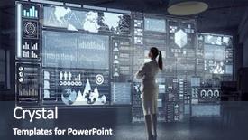  Presentation with technologies sensor - Cool new slides with sensor network - innovative technologies in use backdrop and a ocean colored foreground