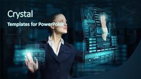  Presentation with technologies sensor - PPT theme having sensor network - modern technologies in use background and a navy blue colored foreground