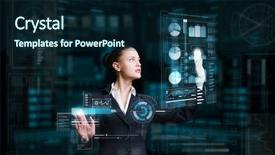  Presentation with technologies sensor - Beautiful PPT theme featuring sensor network - modern technologies in use backdrop and a navy blue colored foreground