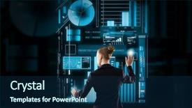  Presentation with technologies sensor - Presentation enhanced with sensor network - modern technologies in use background and a ocean colored foreground