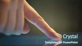  Presentation with touch screen technology - Amazing presentation theme having sensor network - technology business and people concept backdrop and a ocean colored foreground