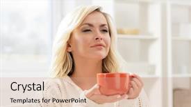  Presentation with smell - Amazing presentation design having sensory room - attractive woman enjoying the smell backdrop and a  colored foreground