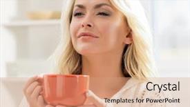  Presentation with smell - Cool new slide set with sensory room - beautiful woman enjoying the smell backdrop and a  colored foreground