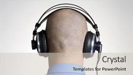  Presentation with bald - Cool new presentation theme with sensory system - rear view from an adult backdrop and a soft green colored foreground