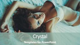  Presentation with film - Presentation theme enhanced with sensual - young sexy woman in white background and a mint green colored foreground