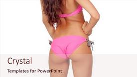  Presentation with girl pink baby shower - PPT layouts with sensual girl with pink bikini background and a  colored foreground