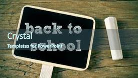  Presentation with back school - Colorful slides enhanced with sentence back to school written backdrop and a ocean colored foreground